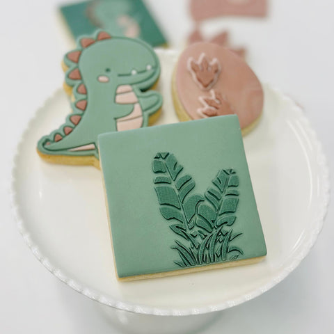 Raised Cookie Embosser - Jungle Leaves