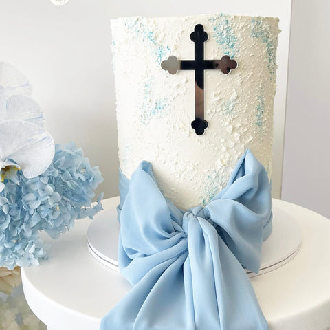 Cake Topper- Curved Edge Cross