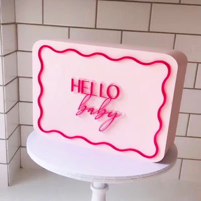 Front Plaque - Hello Baby Topper