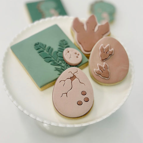 Raised Cookie Embosser - Dino Egg