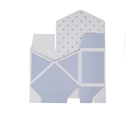 Letter Folding Cookie Box - Pale Blue Polka Dot