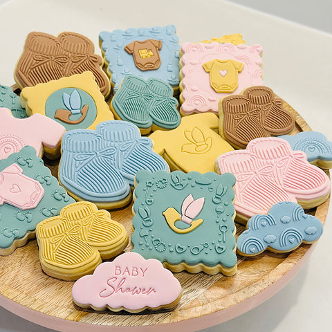 Raised Cookie Embosser - Baby Trinket Border