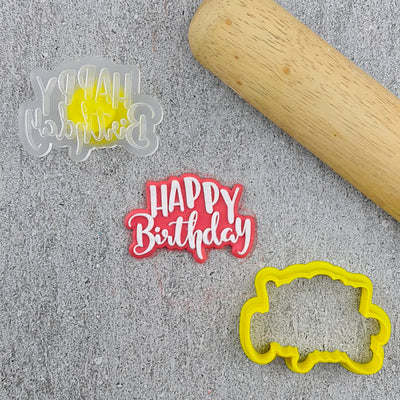 Mini Cookie Cutter and Embosser Set -Happy Birthday