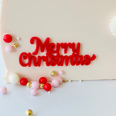 Mini Cake Plaque - Merry Christmas-5pack