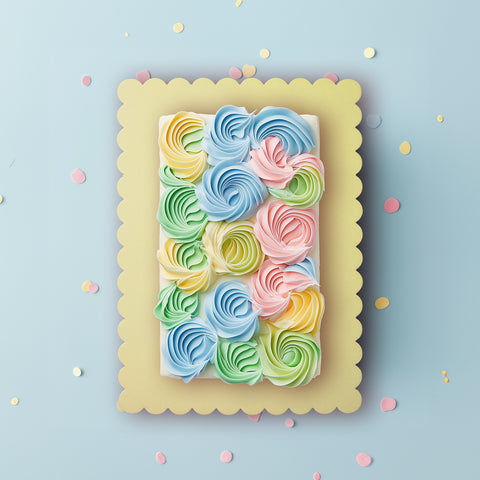Scallop Rectangle Cake Board - Double Sided- Gold/Silver