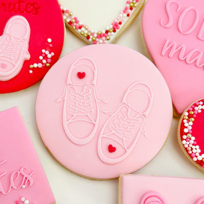 Raised Cookie Embosser -Shoes with Lovehearts
