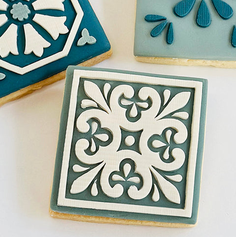 Raised Cookie Embossers - Mini Mediterranean Tiles- 65mm