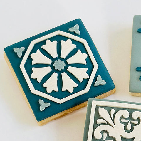 Raised Cookie Embossers - Mini Mediterranean Tiles- 65mm