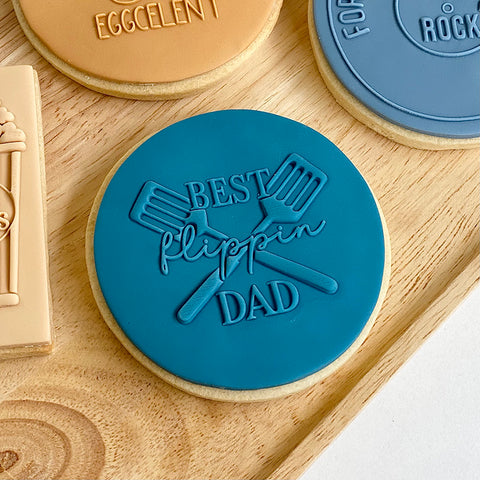 Raised Cookie Embosser - Best Flippin Dad