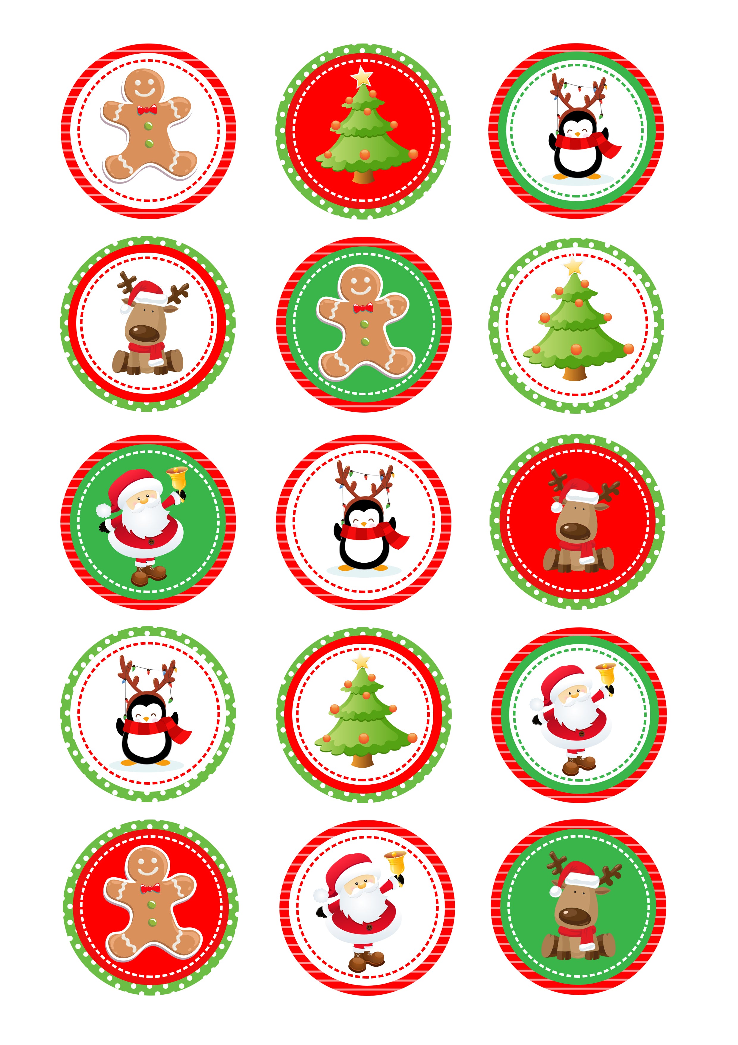 edible cupcake images- christmas mix