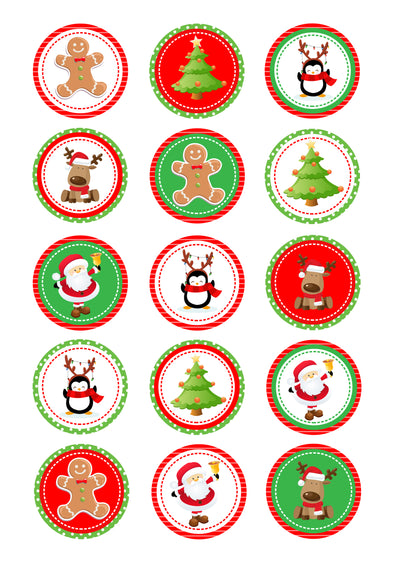 Cupcake and Cookie  Toppers- Christmas Mix