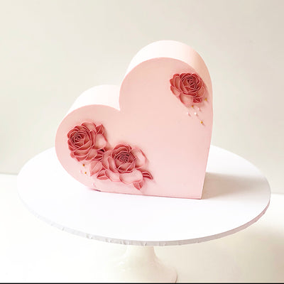 Acrylic Cake Plaque - Floral Art - 2 piece Set