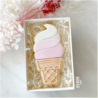 Cookie Cutter and Embosser Set - Icecream Cone