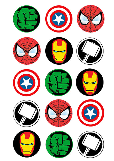 Cupcake and Cookie Toppers- Marvel Characters