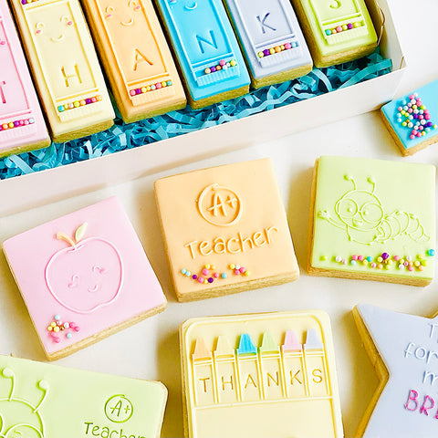 Raised Cookie Embosser - Mini Trio Set - Cute Teacher