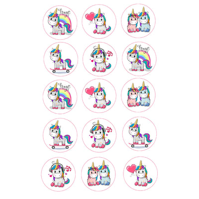 Cupcake and Cookie Toppers- Rainbow Unicorn