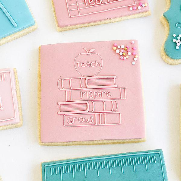 Reverse Cookie Embosser Teach, Inspire, Grow somethingforcake