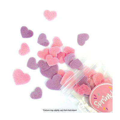 Wafer Paper Shapes Decorations - Pink and Purple Hearts