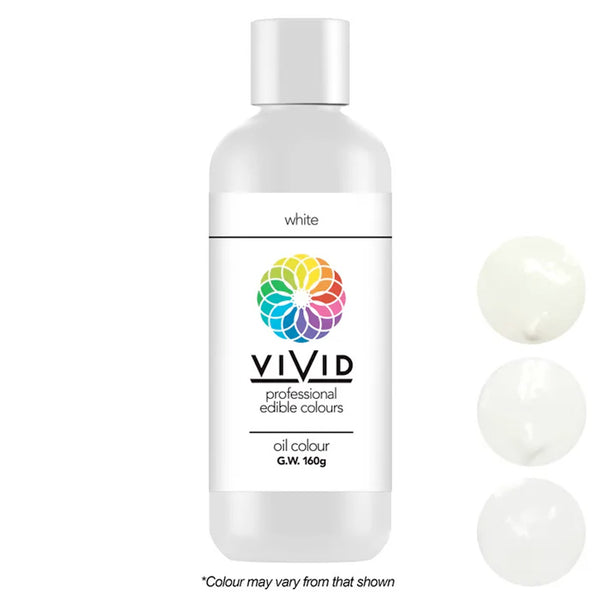 VIVID Oil Based Colour - White- 160G - somethingforcake