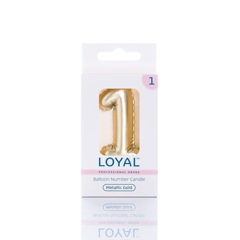 Balloon Number Candles - Gold