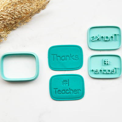 Cookie Cutter Embosser Set- Mini Teacher Thanks & #1 Teacher
