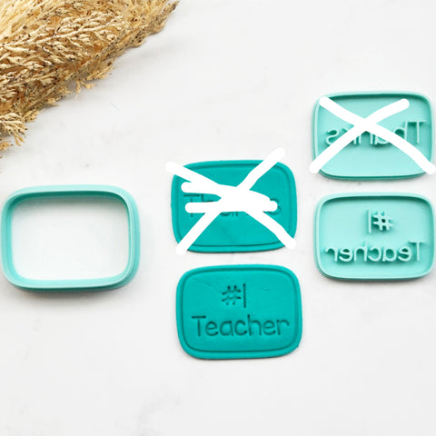 Cookie Cutter Embosser Set- Teacher Set (Crayon,Pencil,#1 teacher)
