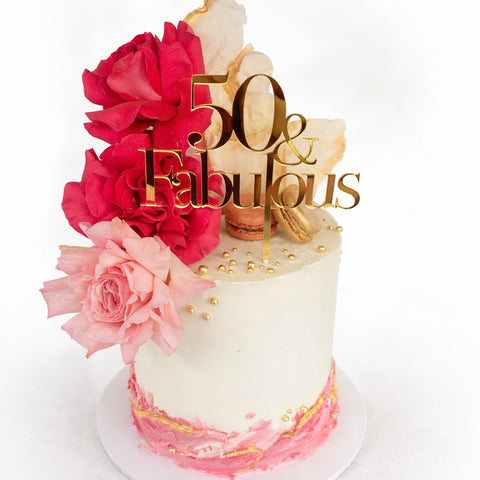 Acrylic Cake Topper-  Age and Fabulous