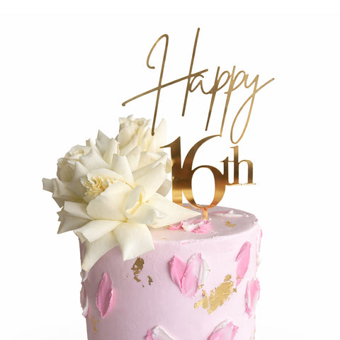 Cake Topper - Happy Age - Mixed Font