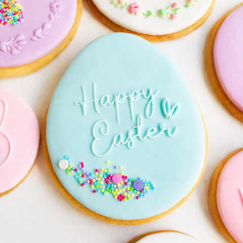 Raised  Cookie Embosser - Happy Easter