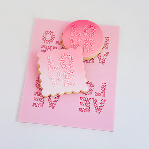 Pattern Plate - LOVE Hearts Word