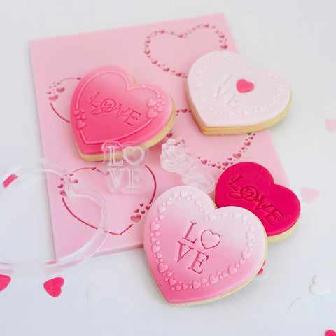 Pattern Shape Plate- Heart Borders