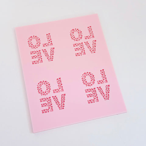 Pattern Plate - LOVE Hearts Word