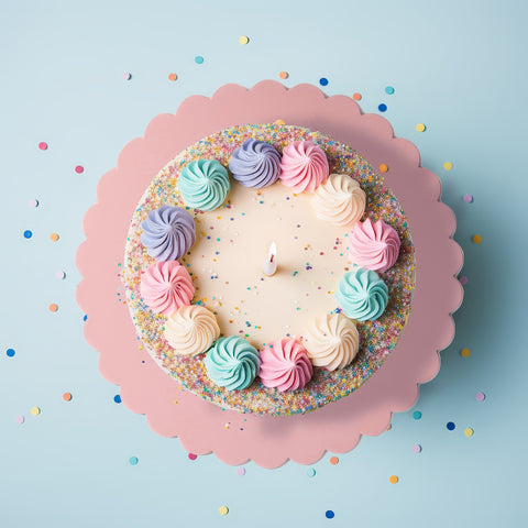 Scallop Round Cake Board - Pink-10inch