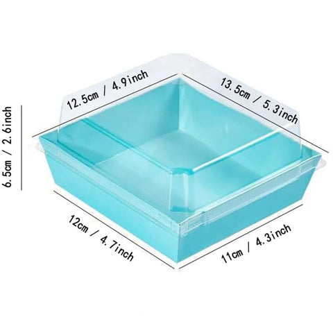 Cookie /Dessert Box with Clear Lid -Turquoise