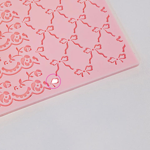 Multi Pattern Plate - Coquette - SECONDS ( small bow loop insert missing)