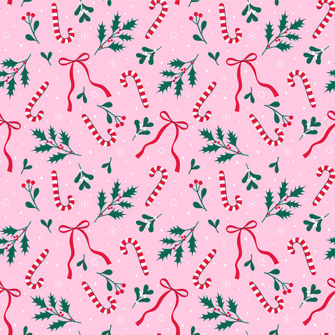 Edible Icing Image -  Christmas Bows and Candycanes