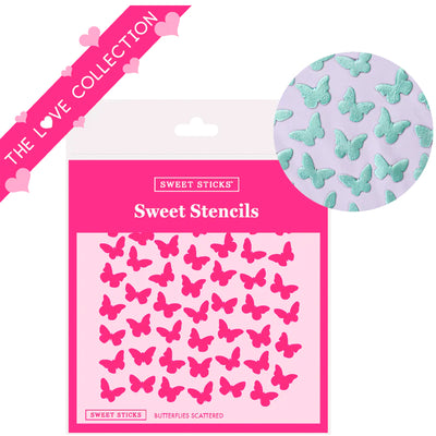 Sweet Sticks Stencil - Scattered Butterfly Pattern