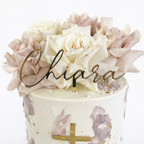 Custom Acrylic Cake Topper - Script Font - Single Line