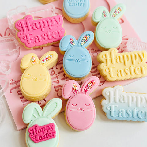 Pattern Shape Plate Kit-  Mini Happy Easter Bunny Egg