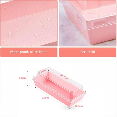 Cookie /Desert Box with Clear Lid -  19cm x 8.5cm x 6.5cm