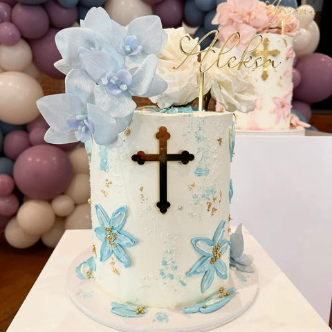 Cake Topper- Curved Edge Cross