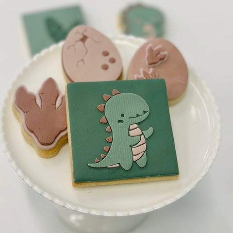Raised Cookie Embosser - Cute Dino