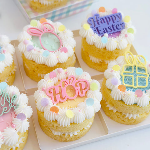 Acrylic Dessert Charms-  Happy Easter Stencil