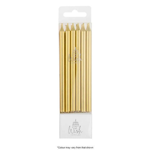 Tall Gold Candles - 12 Pack