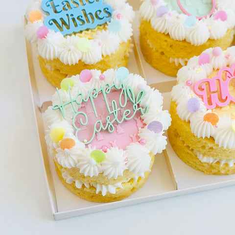 Acrylic Dessert Charms-  Happy Easter Script