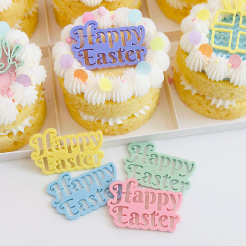 Acrylic Dessert Charms-  Happy Easter Stencil