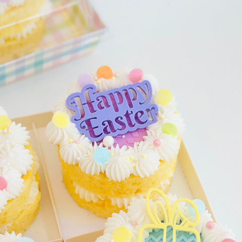 Acrylic Dessert Charms-  Happy Easter Stencil