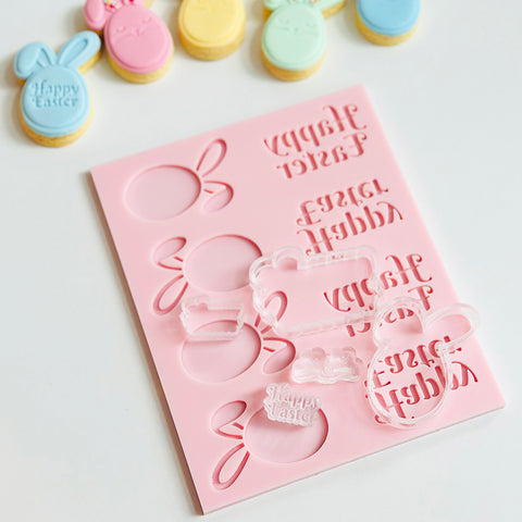 Pattern Shape Plate Kit-  Mini Happy Easter Bunny Egg