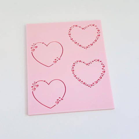 Pattern Shape Plate- Heart Borders