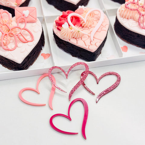 Acrylic Dessert Charms-  Brushstroke Heart